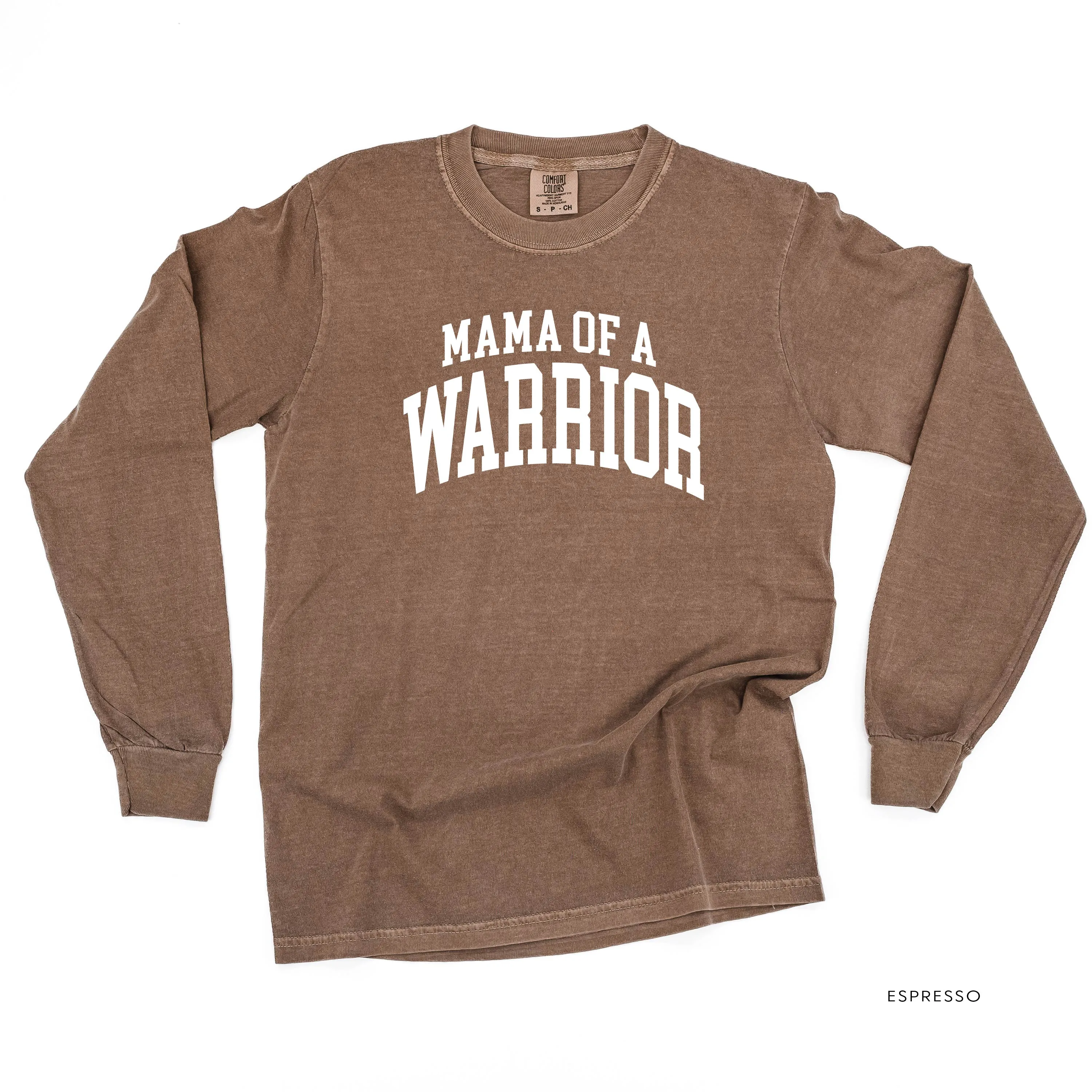 Mama of a Warrior - Varsity - LONG SLEEVE COMFORT COLORS TEE