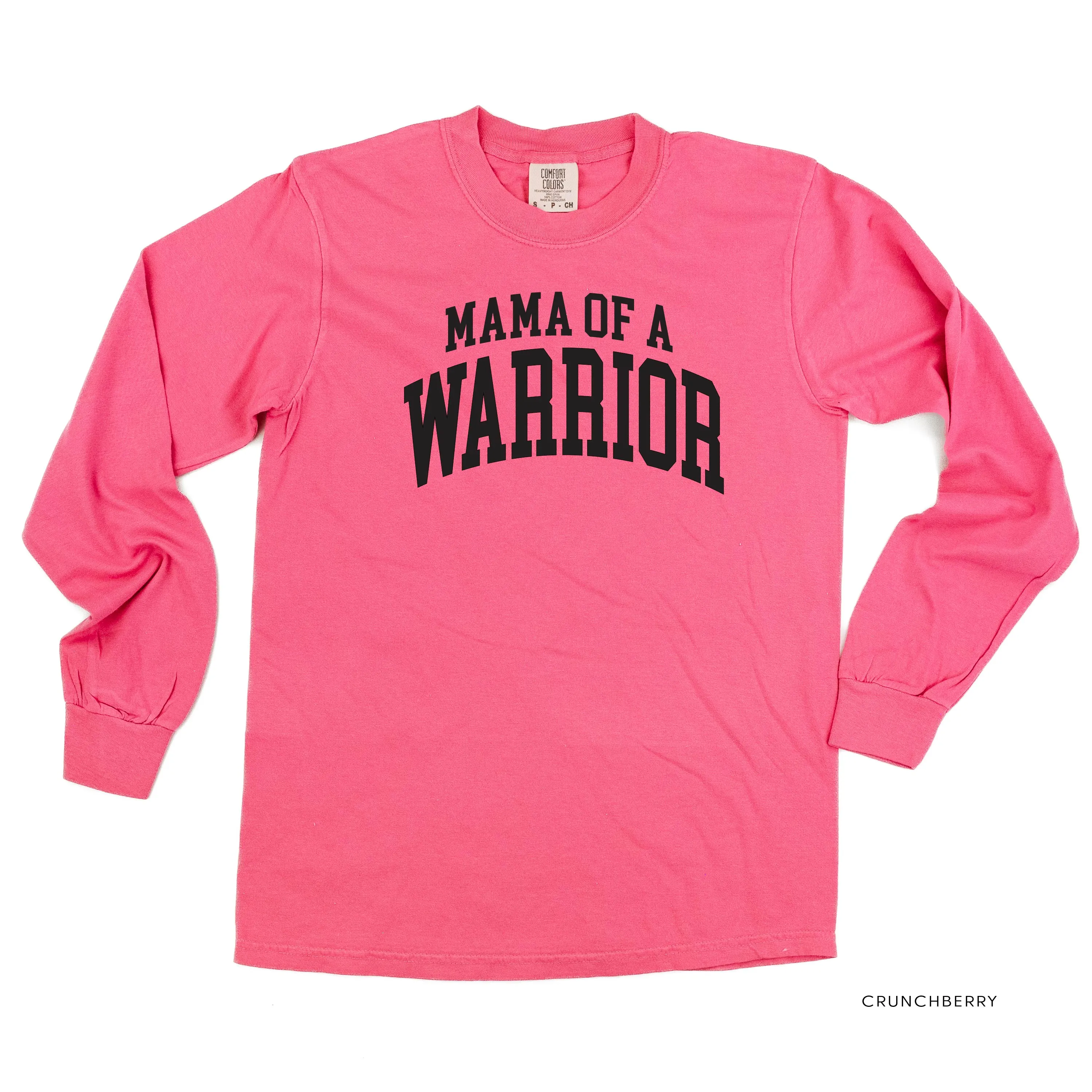 Mama of a Warrior - Varsity - LONG SLEEVE COMFORT COLORS TEE
