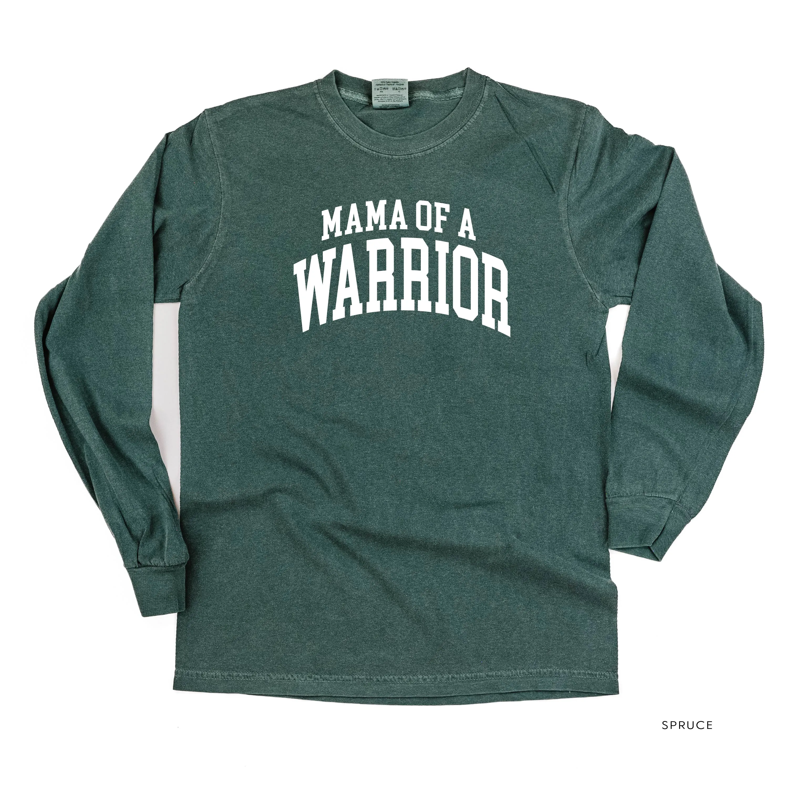 Mama of a Warrior - Varsity - LONG SLEEVE COMFORT COLORS TEE