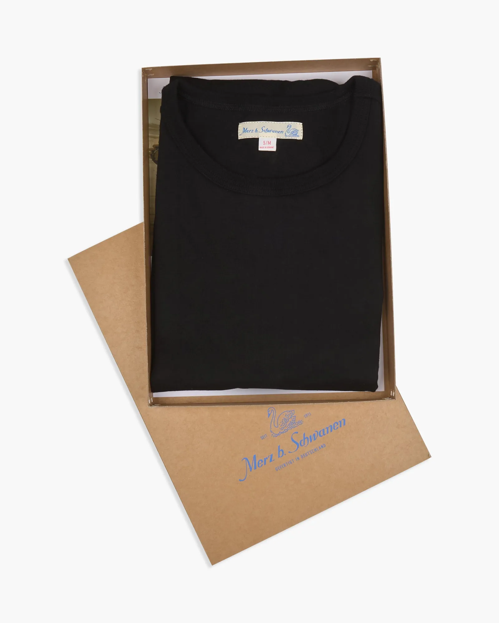 Merz B Schwanen Good Originals 2M15 6.8oz Classic Fit Sturdy Jersey Tee - Deep Black