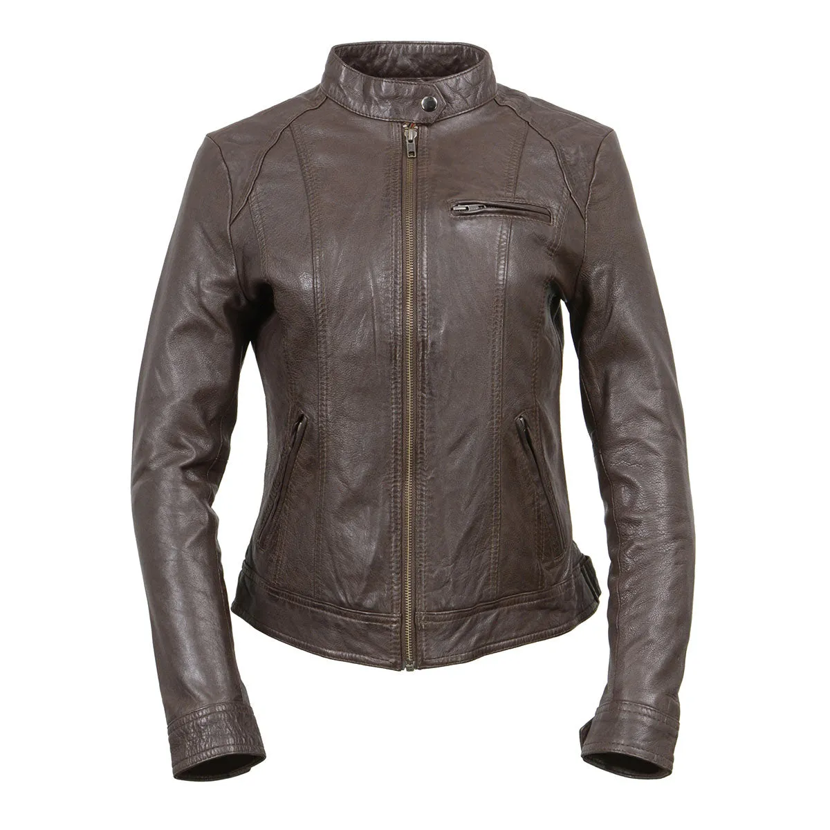 Milwaukee Leather Vintage SFL2811 Women's Brown Zipper Front