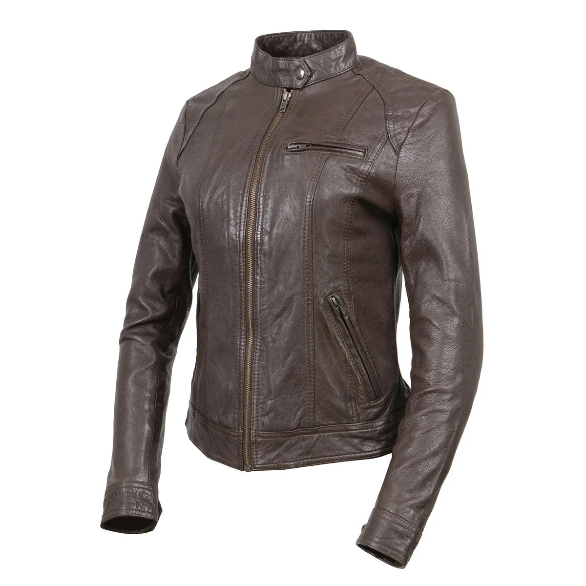 Milwaukee Leather Vintage SFL2811 Women's Brown Zipper Front