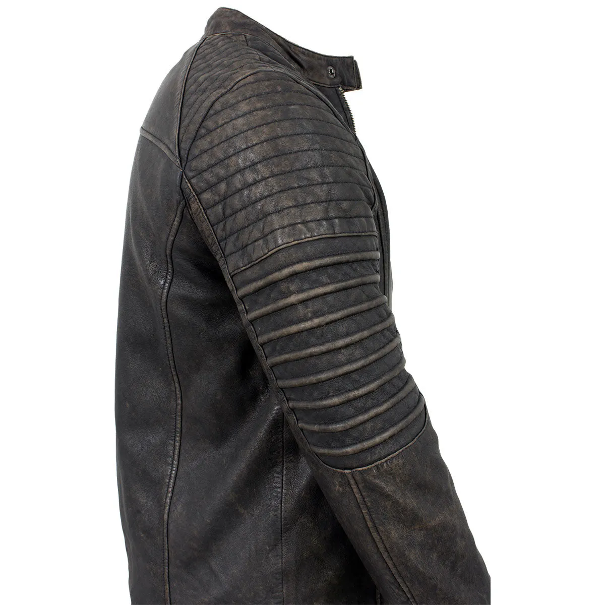 Milwaukee Leather Vintage SFM1808 Men's Brown Leather Seamed Shoulder