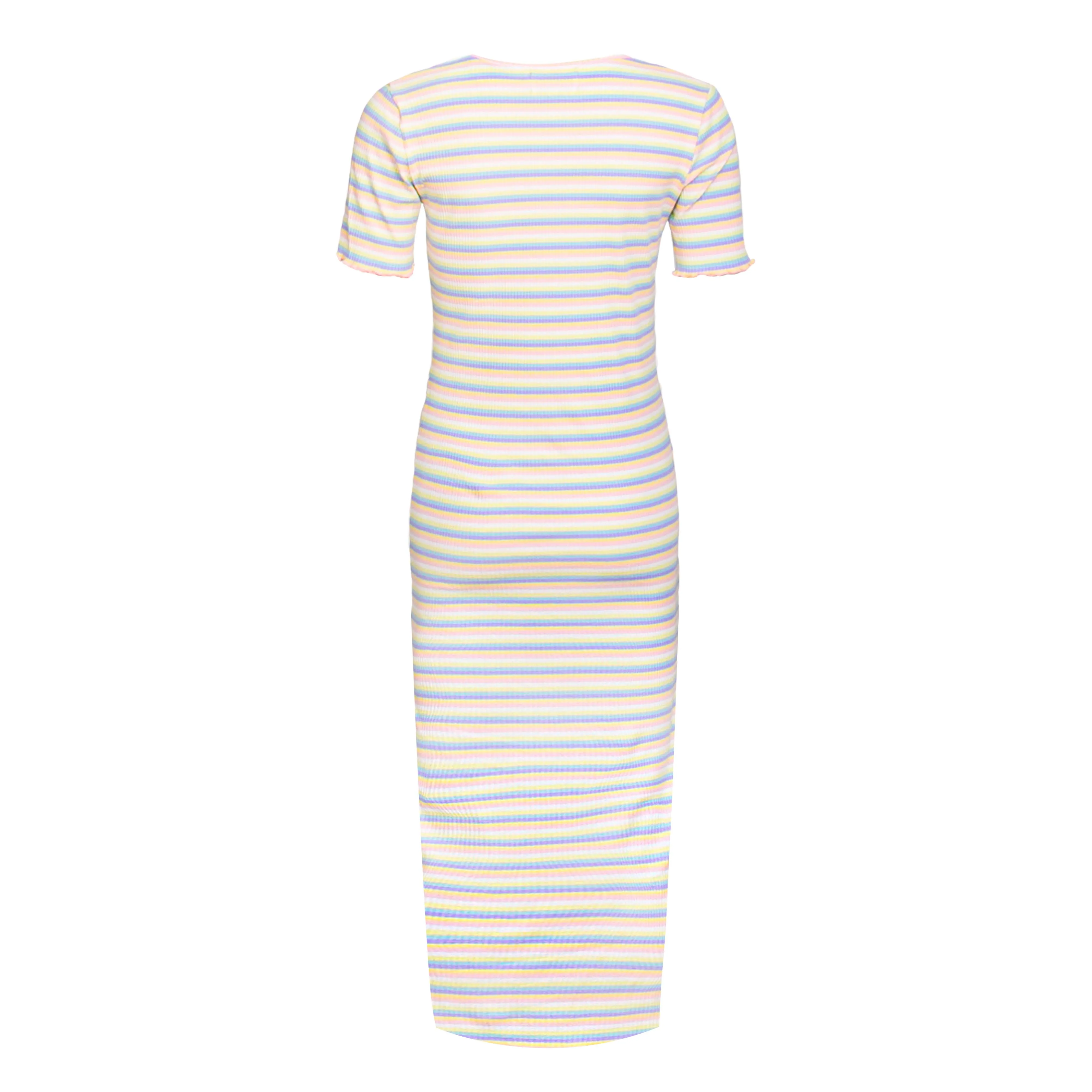 NATALIA-SS-DRESS - MULTI WHITE STRIPE