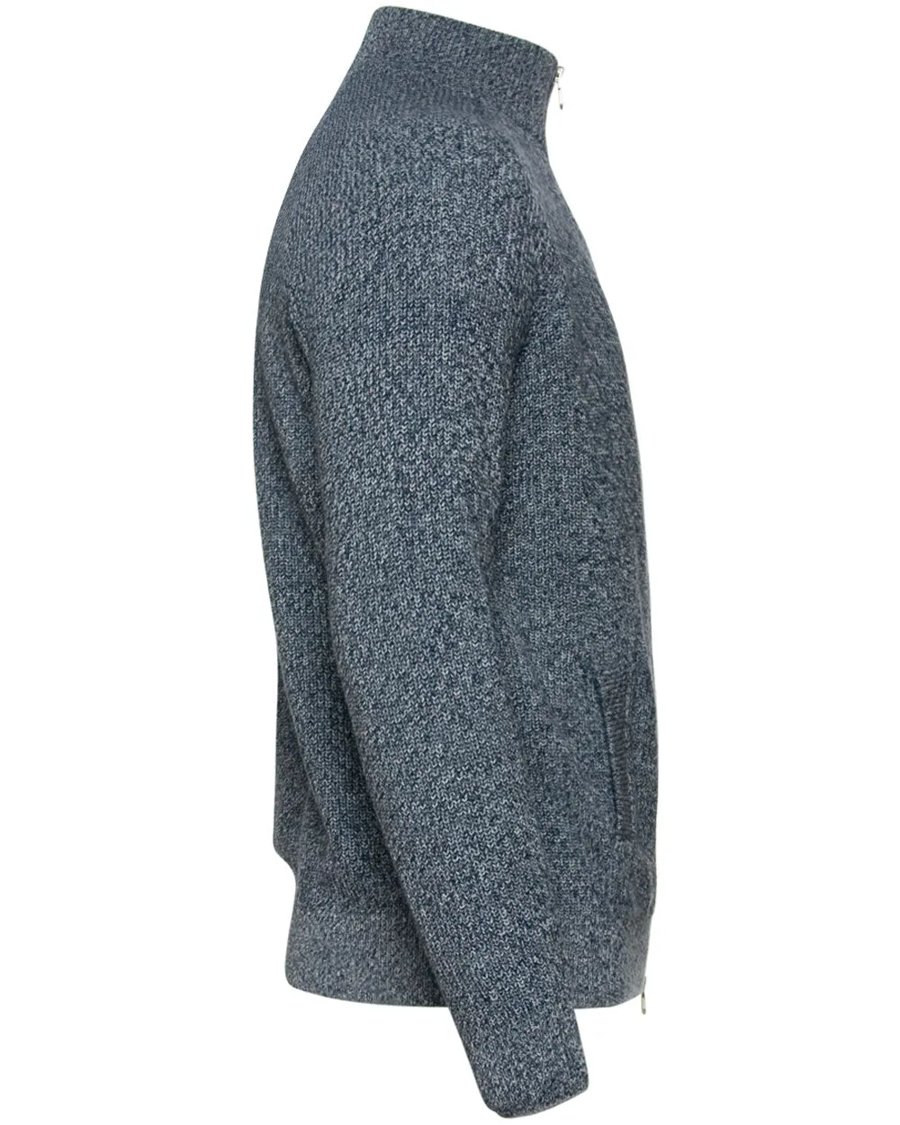 Navy Ribbed Cashmere Cardigan