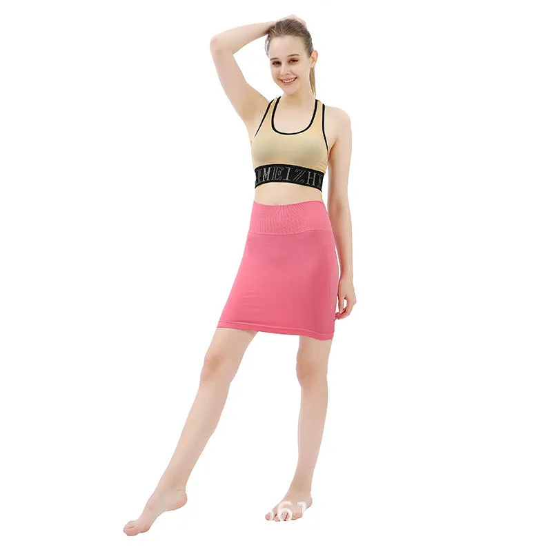 Nylon Plus Size High Waist Hip Flattering Skirt A-Line Short Skirt