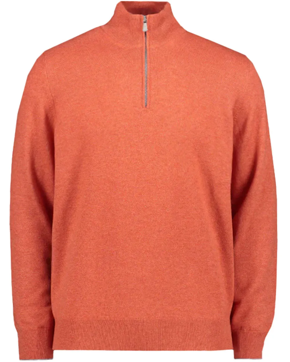 Orange Quarter Zip Cashmere Sweater