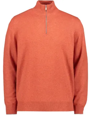 Orange Quarter Zip Cashmere Sweater