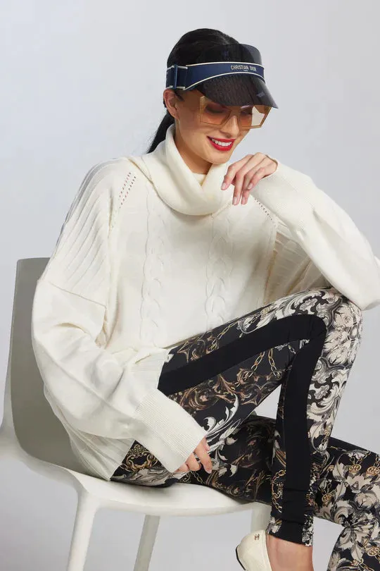 Paula Ryan Cabled Boxy Sweater - Winter White