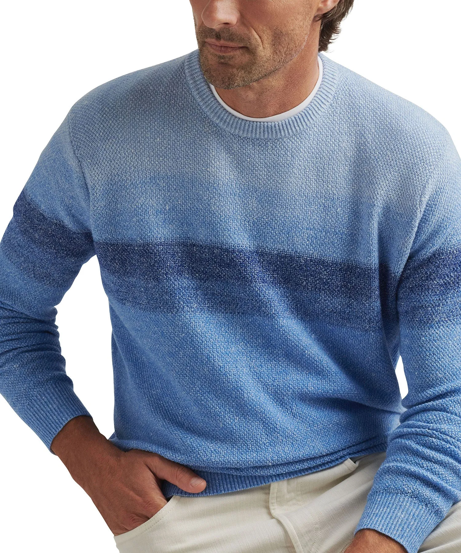 Peter Millar Sanbourne Striped Crew Neck Sweater