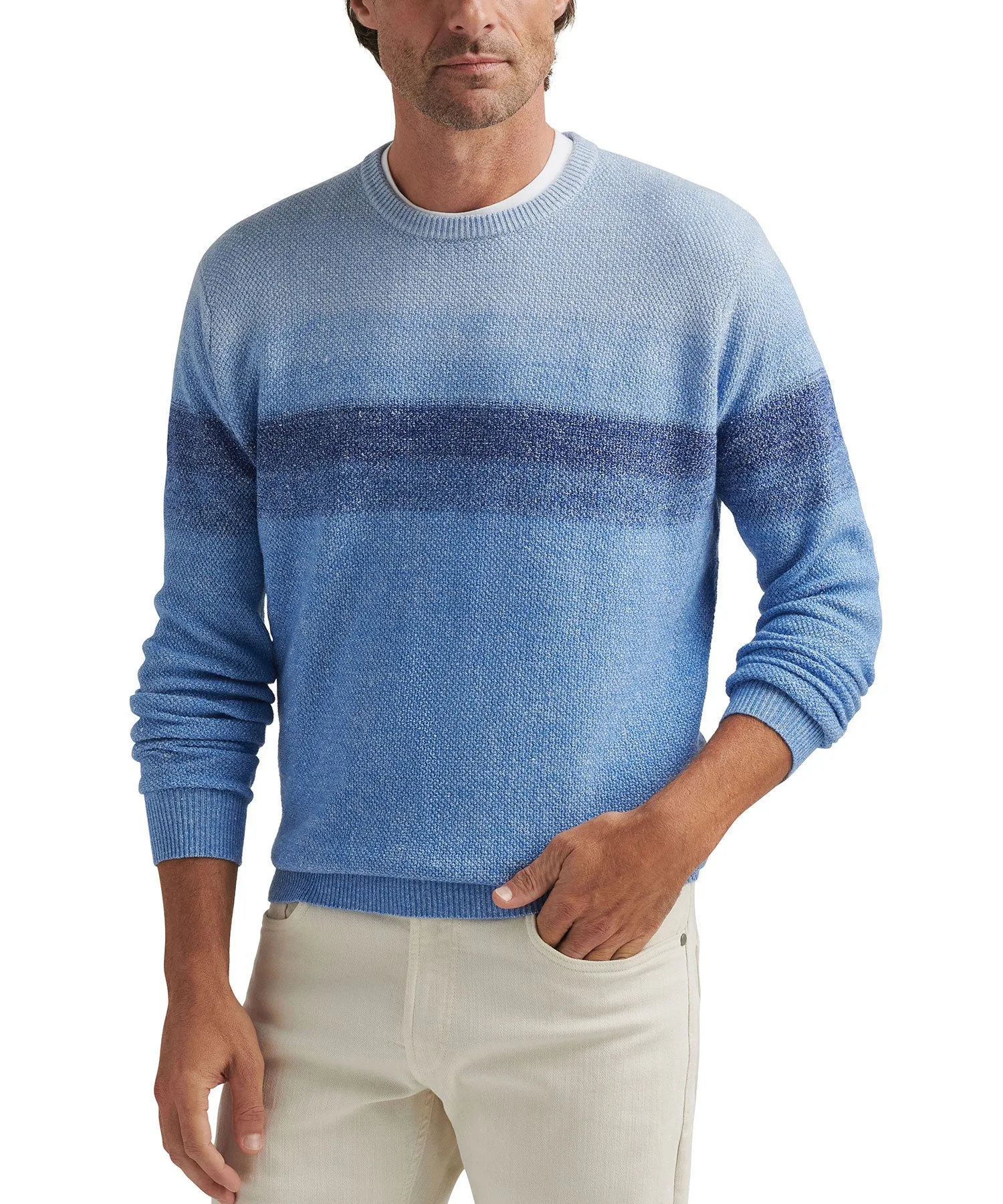 Peter Millar Sanbourne Striped Crew Neck Sweater