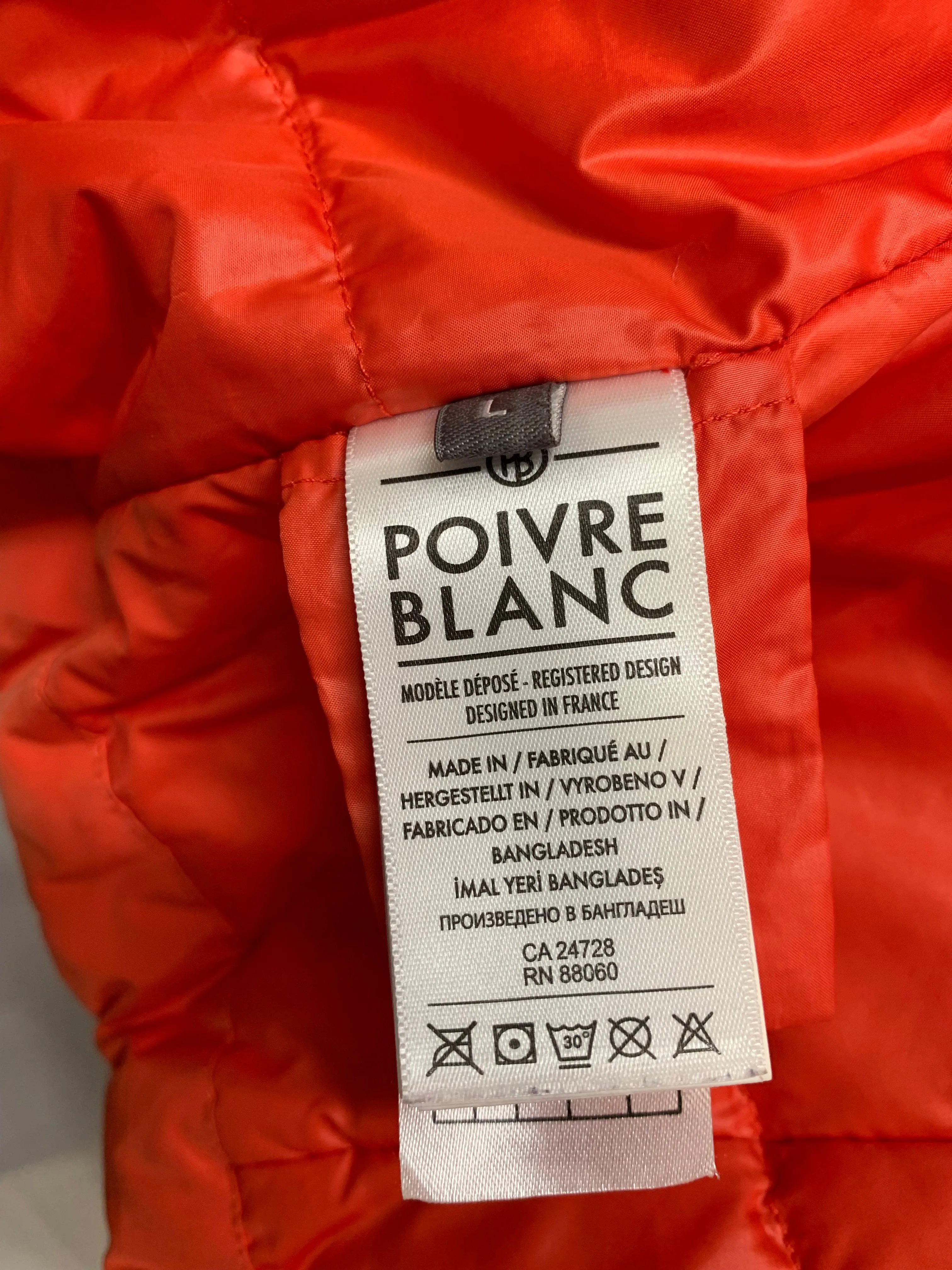 Poivre Blanc Large Orange Ski Coat