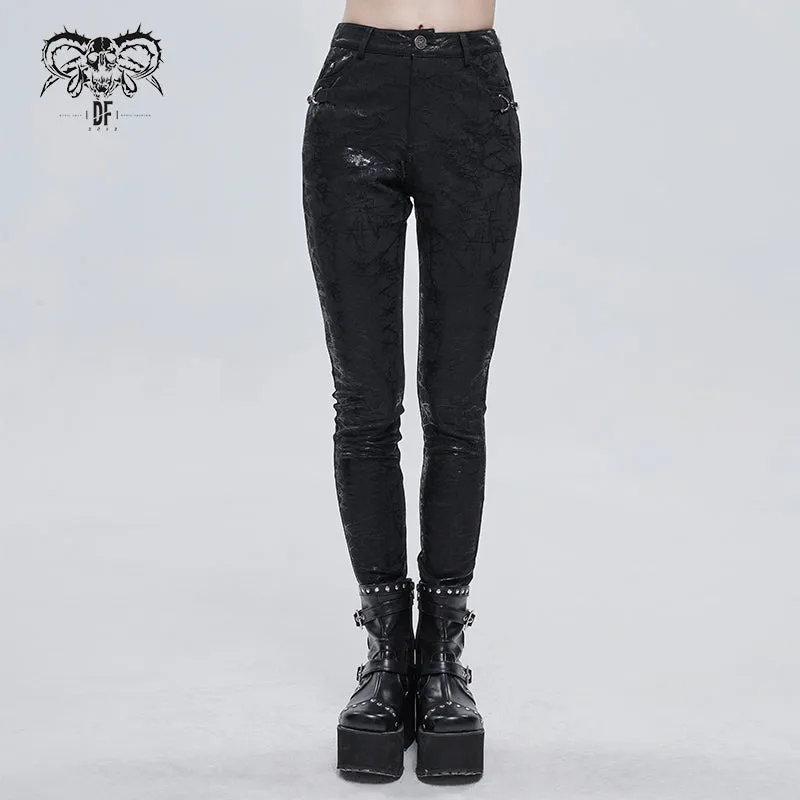 PT158 Glossy glued punk classic style women pants