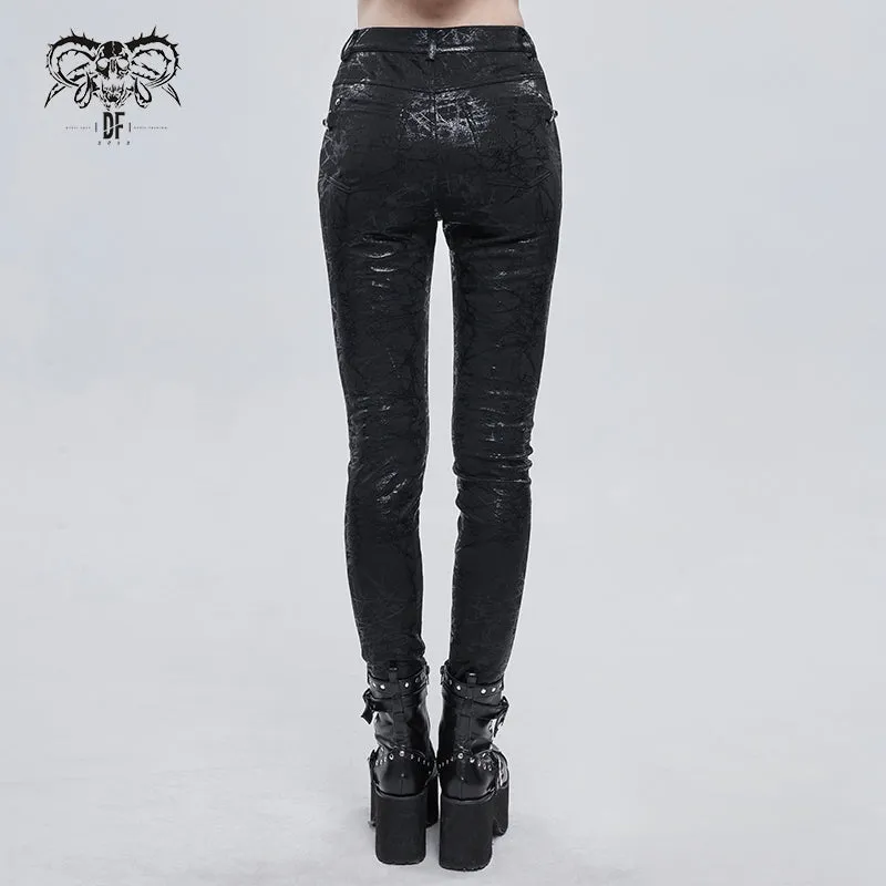PT158 Glossy glued punk classic style women pants