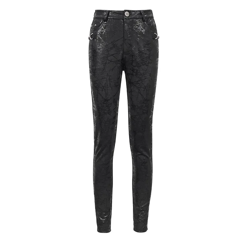 PT158 Glossy glued punk classic style women pants