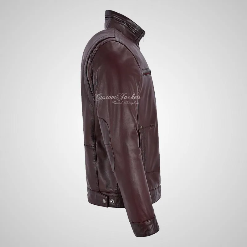 RHYS Men's Luxury Leather Jacket Leather Blouson Jacket
