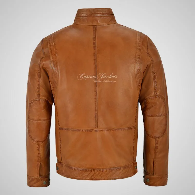 RHYS Men's Luxury Leather Jacket Leather Blouson Jacket