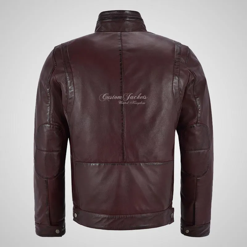RHYS Men's Luxury Leather Jacket Leather Blouson Jacket
