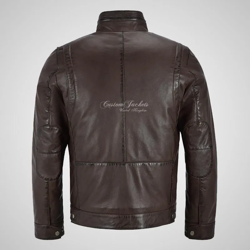 RHYS Men's Luxury Leather Jacket Leather Blouson Jacket