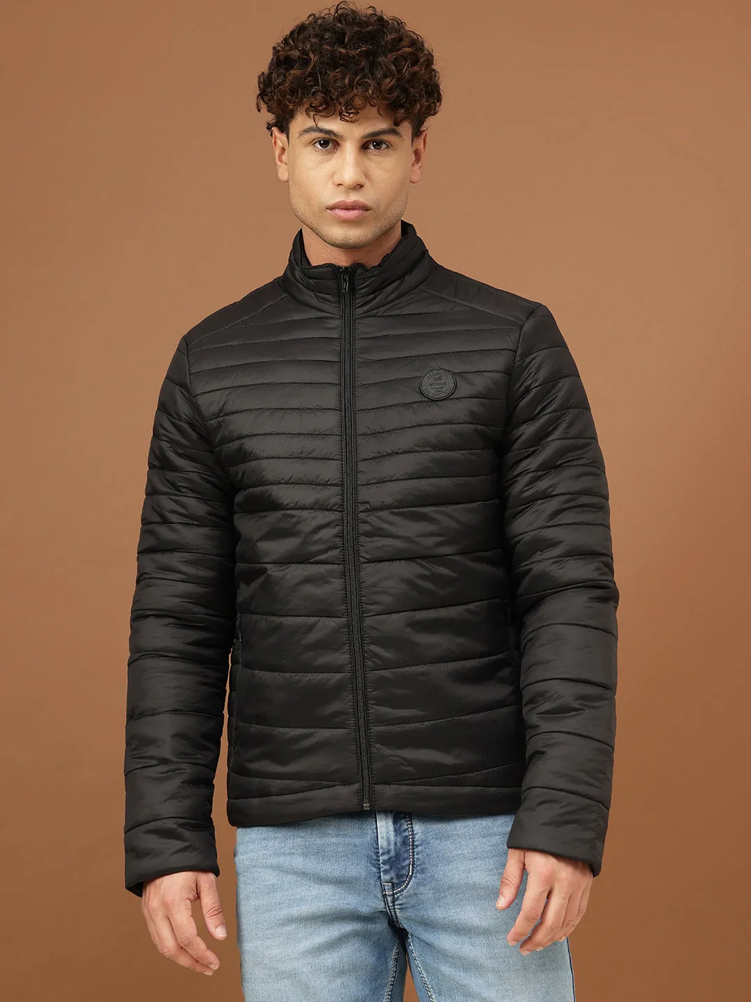 Richlook Men Black Puffer Jacket