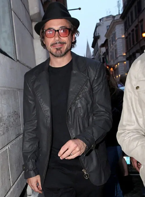 ROBERT DOWNEY JR LEATHER BLAZER