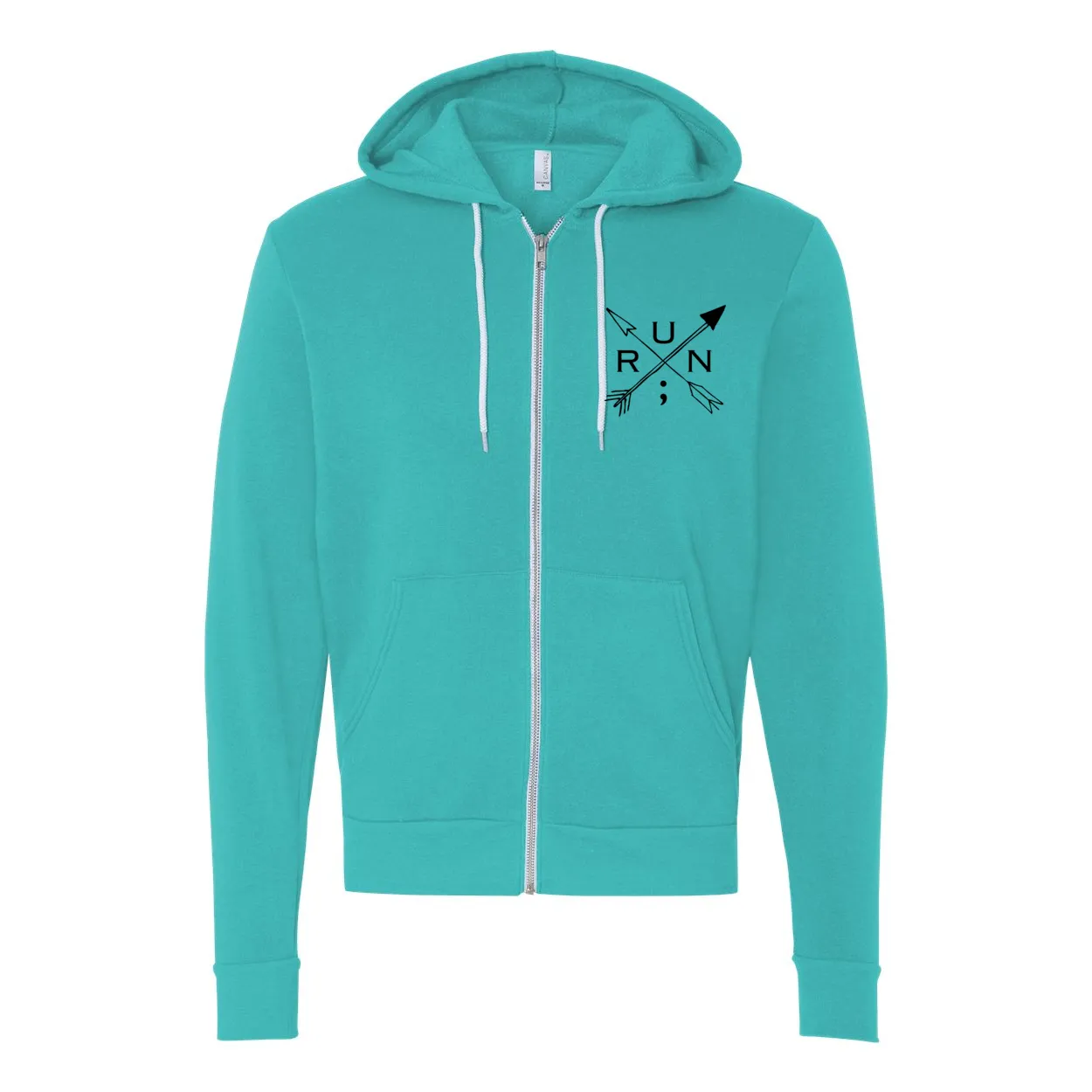 Run Arrows - Women's Full-Zip Hooded Sweatshirt