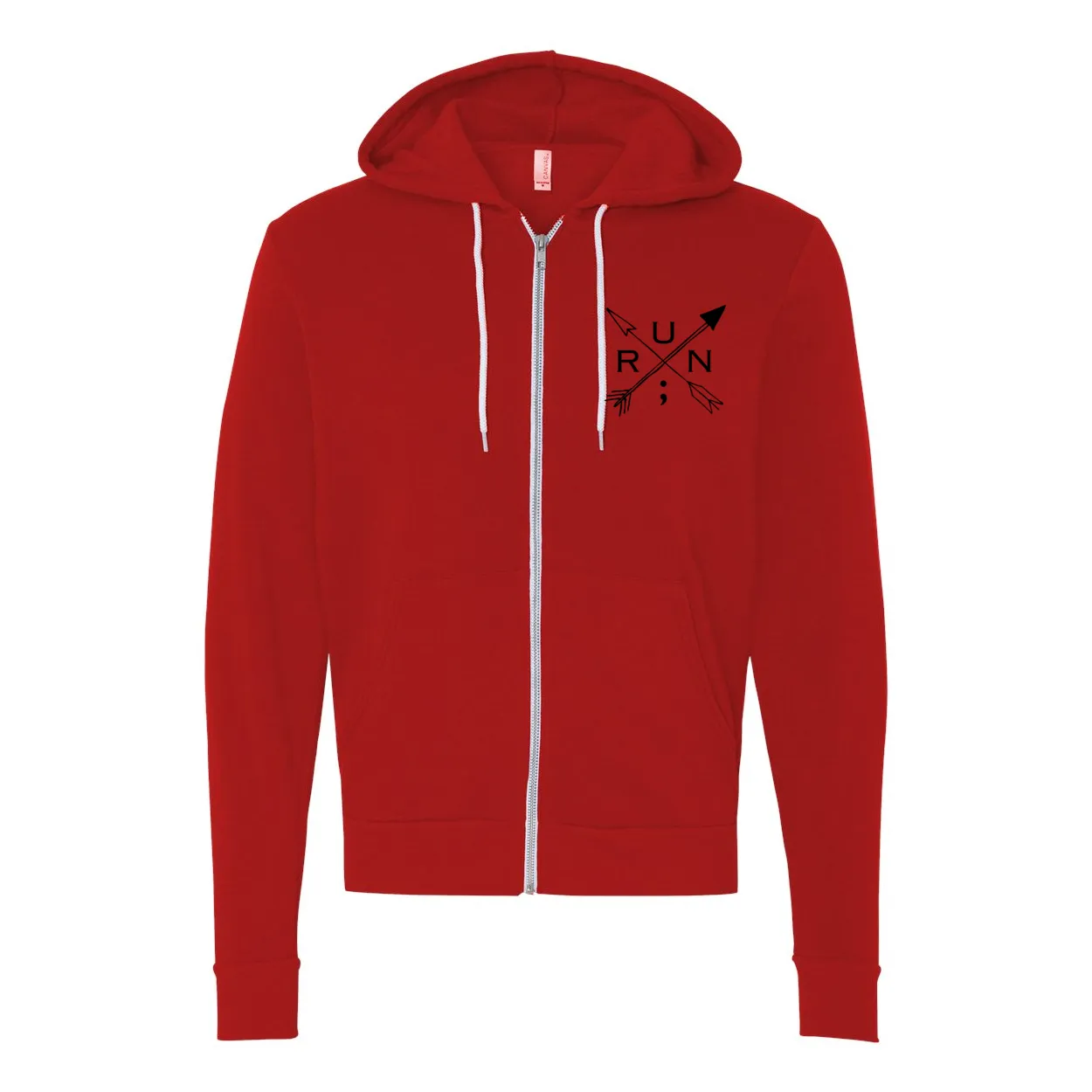 Run Arrows - Women's Full-Zip Hooded Sweatshirt