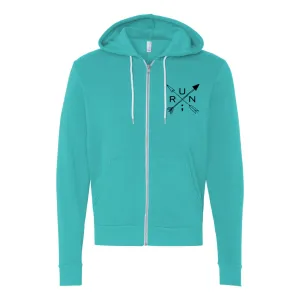 Run Arrows - Women's Full-Zip Hooded Sweatshirt