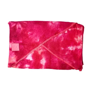 SF-7380 Tie Dye Scarf with C.C Rubber Patch - Fuschia/Pink