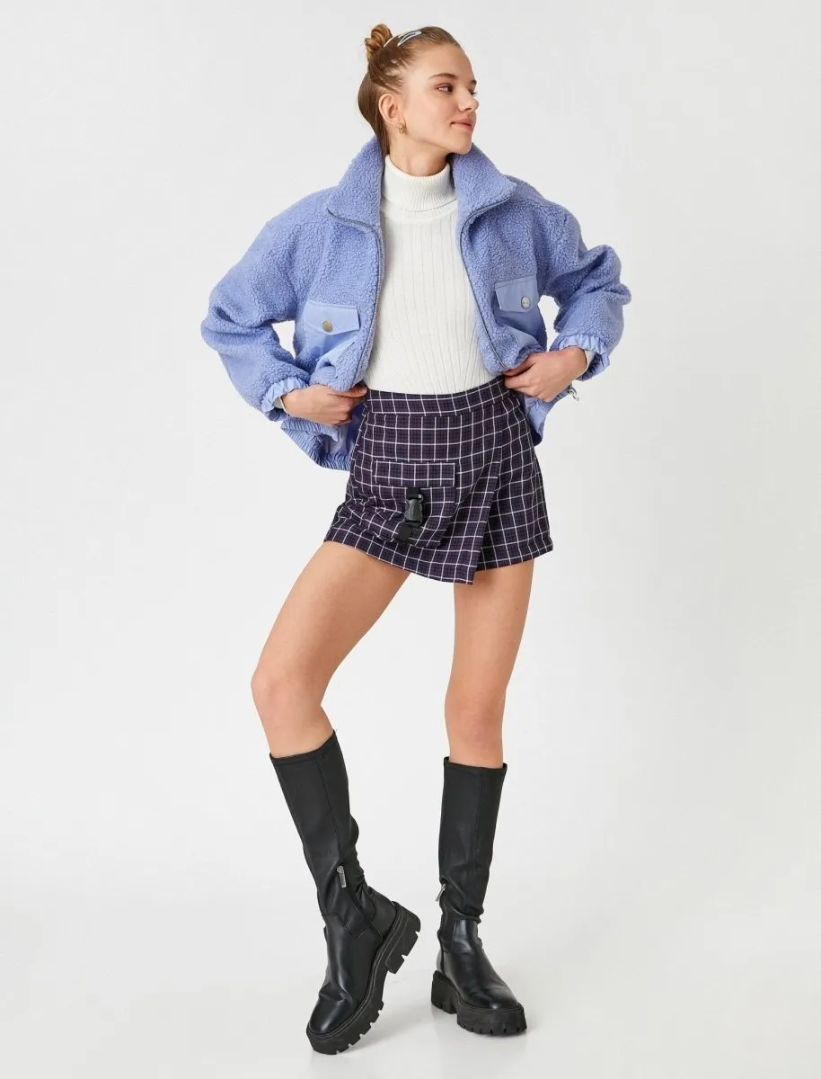 Sherpa Jacket with Utility Pockets in Lilac