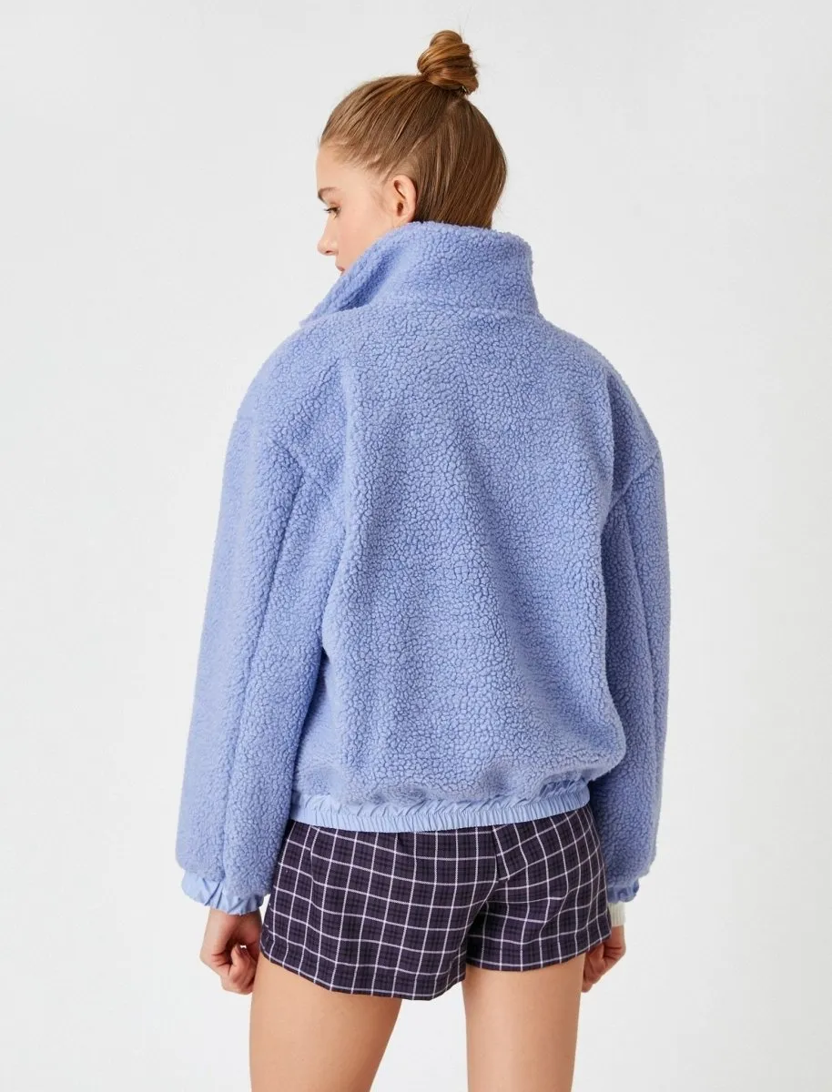 Sherpa Jacket with Utility Pockets in Lilac