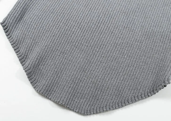 Slim Fit Short Knit Cardigan with Diagonal Front Closure and Waist Cinching
