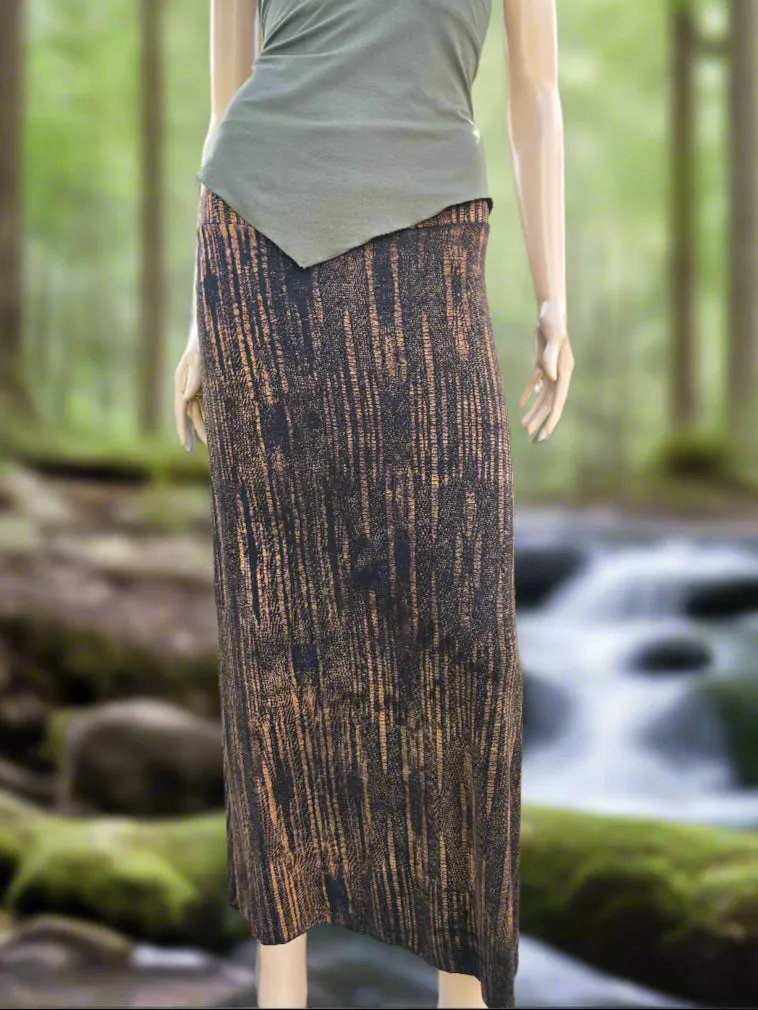 Tantrika Long Print Skirt-Brown