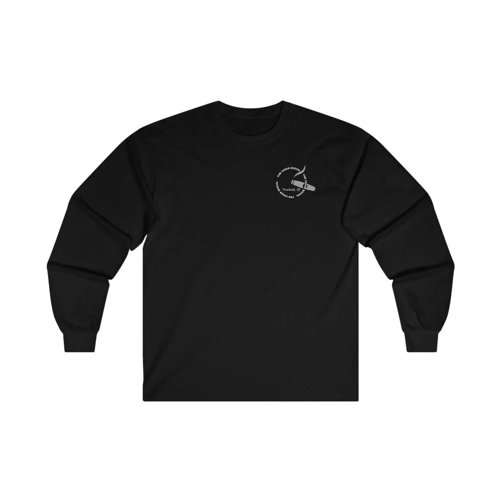 The Cigar Social Ultra Cotton Long Sleeve Tee, Front and Back