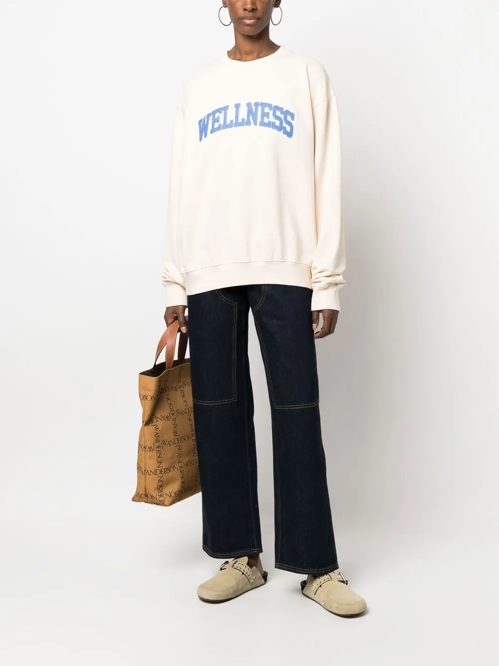 Wellness-appliquÃ© cotton sweatshirt