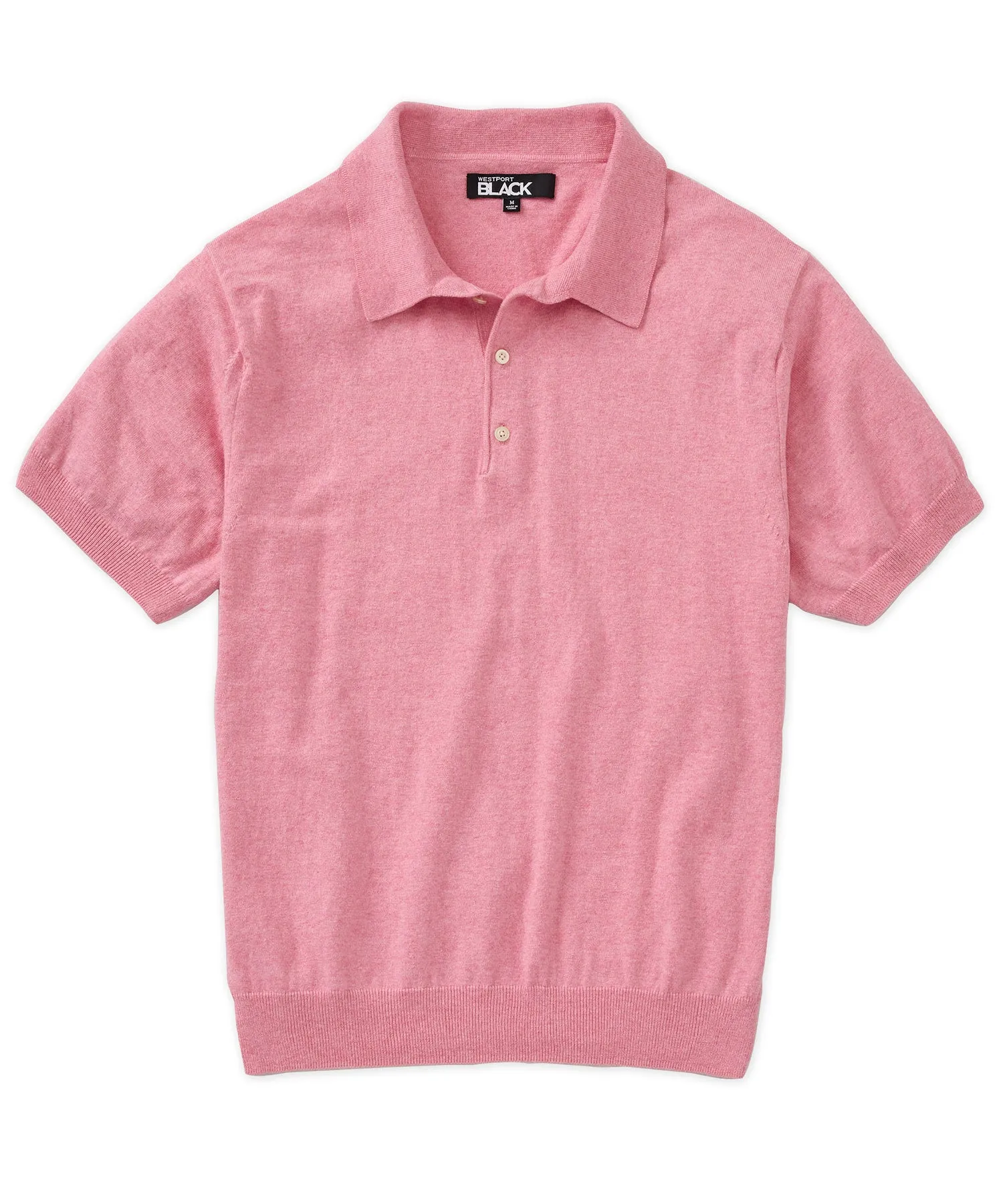 Westport Black Legacy Cotton Cashmere Polo Knit Shirt