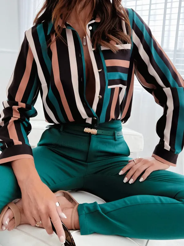 Women Casual V-Neck Long Sleeves Top
