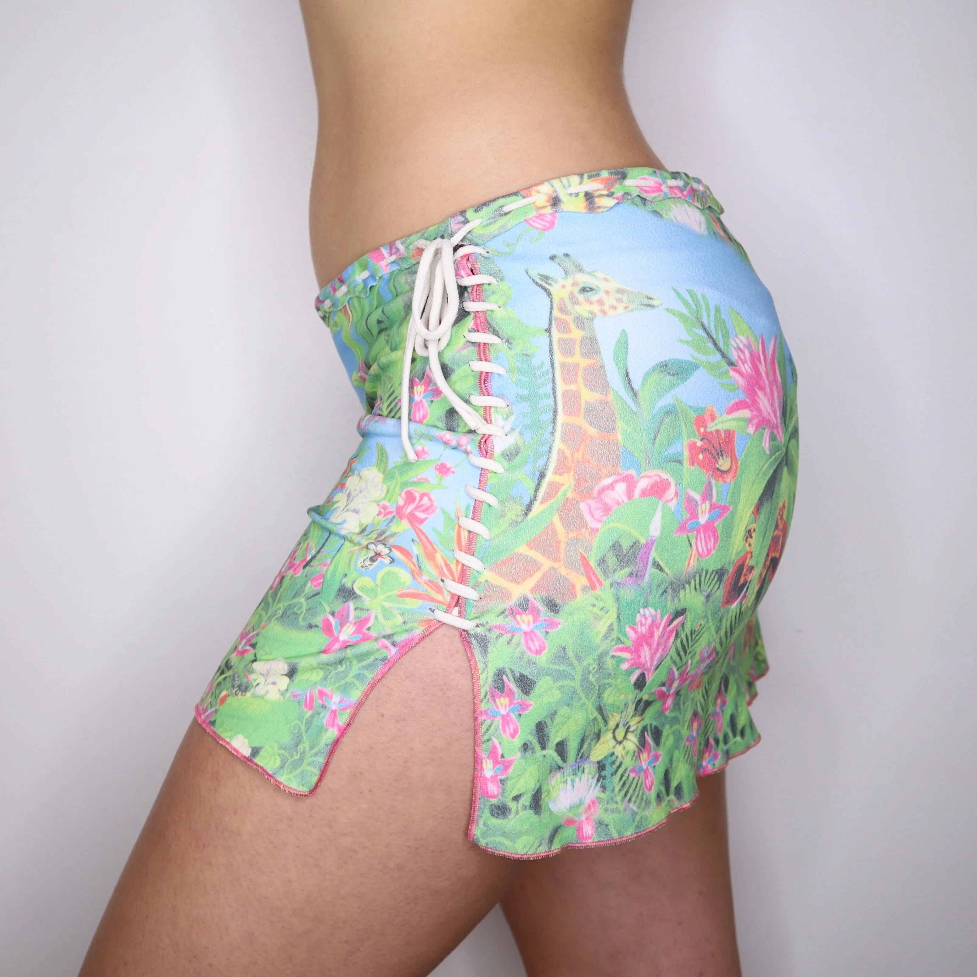 Y2K Tropical Mini Skirt (M)
